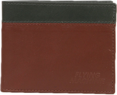 

Flying Machine Men Brown, Green Genuine Leather Card Holder, Tan green