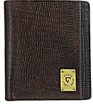 

ROYAL SCOT GREY Men Brown Genuine Leather Wallet(4 Card Slots)