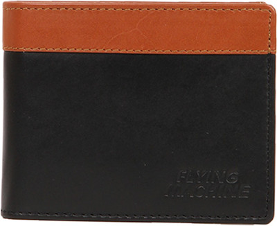 

Flying Machine Men Black, Maroon Genuine Leather Card Holder, Dark black tan