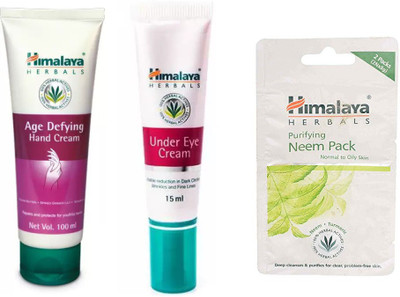 

Himalaya Age Defying Hand Cream, Under Eye Cream, Purifying Neem Pack Normal To Oily Skin(Multicolor)