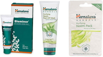 

Himalaya Bleminor Anti Blemish Cream, Purifying Neem Peel Off Mask, Purifying Neem Pack Normal To Oily Skin(Multicolor)