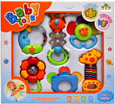 

Toyshine Lovely Mixed Attractive Colourful Non Toxic Rattles for Babies, Toddlers, Infants, Child . Set Of 6 Rattle(Multicolor)