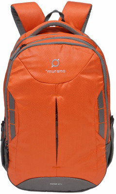 

Murano Diamond Design Shoulder 31 L Laptop Backpack(Orange), White