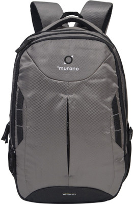 

Murano Lightweight Custom Pocket Personalized 31 L Laptop Backpack(Grey, Black), White