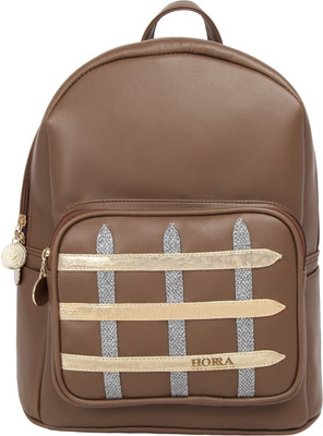 

Horra Criss-Cross Brown Backpack Backpack(Brown, 5 L)