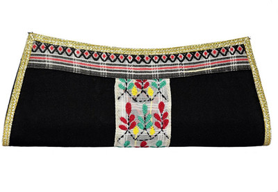 

Estheticmind Elegant silk embroidery party clutch Sling Bag(Black, 7 L)