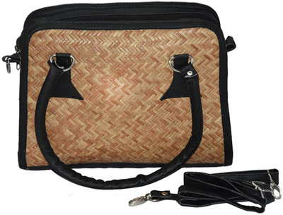 

Estheticmind Sitalpati Ladies bag with solder strap Sling Bag(Black, 7 L)