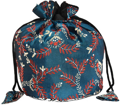 

Estheticmind Silk hand embroidery botua Sling Bag(Blue, 7 L)