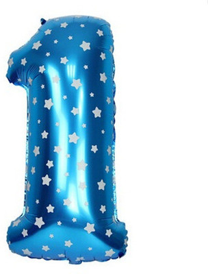 

Balloonistics Printed One Number Foil Balloon 16" Inch Balloon(Blue, Pack of 1)