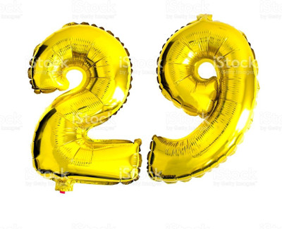 

Balloonistics Solid 29 Number Foil Balloon 17" inch Balloon(Gold, Pack of 2)