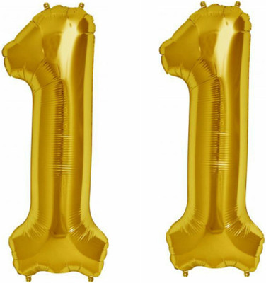 

Balloonistics Solid 11 Number Foil Balloon 17" inch Balloon(Gold, Pack of 2)