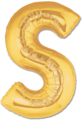 

Balloonistics Solid S Letter Foil Balloon 17" Inch Balloon(Gold, Pack of 1)