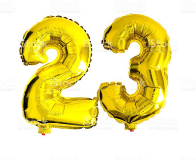 

Balloonistics Solid 23 Number Foil Balloon 17" inch Balloon(Gold, Pack of 2)