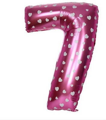 Balloonistics Printed Seven Number Foil Balloon 16" Inch Balloon(Pink, Pack of 1)