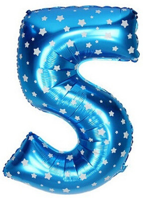 

Balloonistics Printed Five Number Foil Balloon 16" Inch Balloon(Blue, Pack of 1)