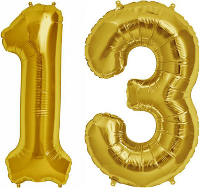 

Balloonistics Solid 13 Number Foil Balloon 17" inch Balloon(Gold, Pack of 2)