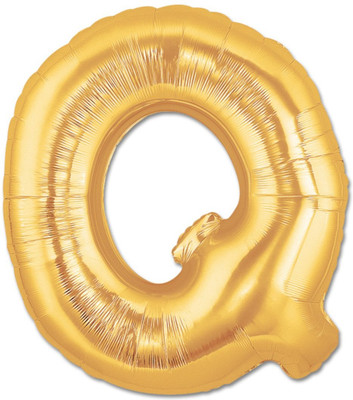 

Balloonistics Solid Q Letter Foil Balloon 17" Inch Balloon(Gold, Pack of 1)