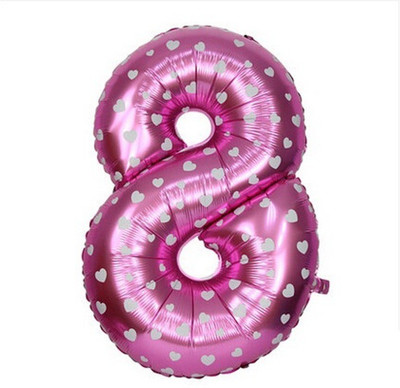 

Balloonistics Printed Eight Number Foil Balloon 16" Inch Balloon(Pink, Pack of 1)