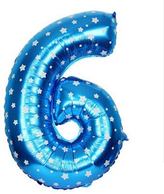 

Balloonistics Printed Six Number Foil Balloon 16" Inch Balloon(Blue, Pack of 1)
