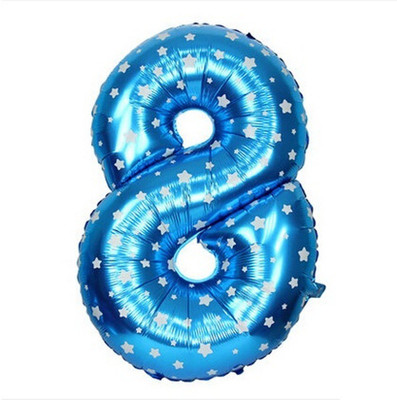 

Balloonistics Printed Eight Number Foil Balloon 16" Inch Balloon(Blue, Pack of 1)
