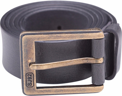 

Spykar Men Casual Black Genuine Leather Belt, Ash