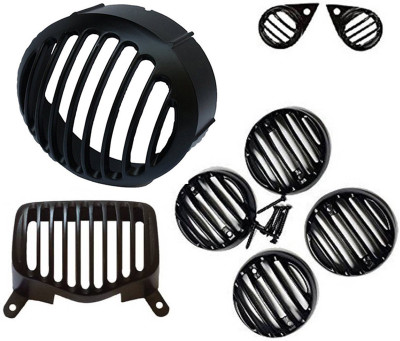 

Almos Customized Bullet Standard Set-(Head Light,Tail Light,Indicator,Parking) Bike Headlight Grill(Black)