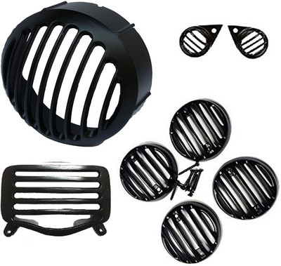 

Almos Bullet Standard Combo Set-Head Light,Back Light,Indicator Set Pilot lamp Bike Headlight Grill(Black)