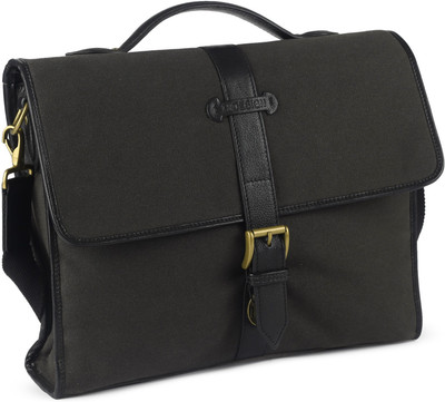 

Hidesign YORUK 01-CANVAS E.I GOAT-BRACKEN BLACK Medium Briefcase - For Men(Black)