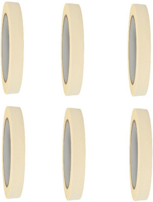 

Shreeji Decoration Single Sided Handheld Dispenser Paper Cello Tapes (Manual)(Set of 6, Ivory(Cream))