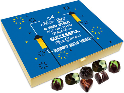 

Chocholik New Year Chocolate Box - Have A Successful And Glorious New Year Chocolate Box - 20pc Truffles(240 g)