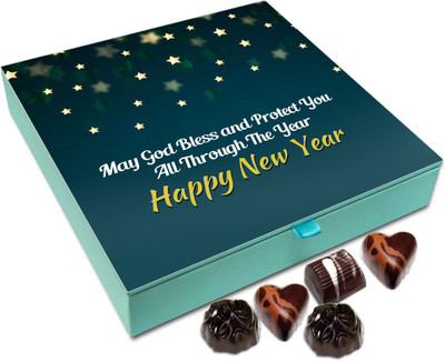 

Chocholik New Year Chocolate Box -May God Bless You And Protect You All Throughout New Year Chocolate Box - 9pc Truffles(108 g)
