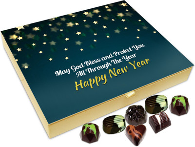 

Chocholik New Year Chocolate Box -May God Bless You And Protect You All Throughout New Year Chocolate Box - 20pc Truffles(240 g)