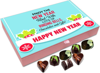 

Chocholik New Year Chocolate Box - Enjoy The New Year Filled With Lots Of Ringing Bells Chocolate Box - 12pc Truffles(144 g)