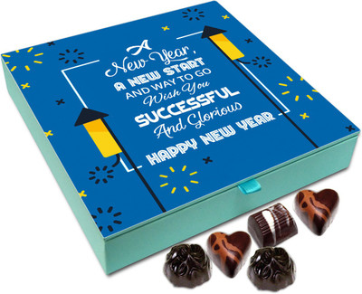

Chocholik New Year Chocolate Box - Have A Successful And Glorious New Year Chocolate Box - 9pc Truffles(108 g)