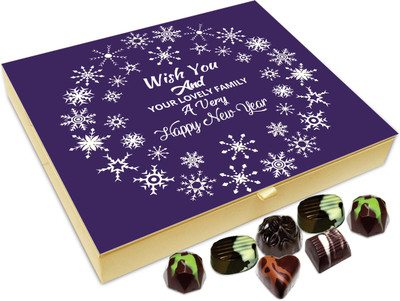 

Chocholik New Year Chocolate Box - Wish You And Your Family A Very Happy New Year Chocolate Box - 20pc Truffles(240 g)