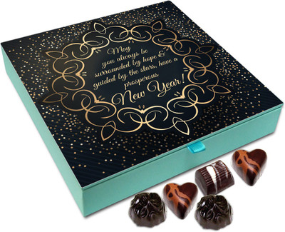 

Chocholik New Year Gift Box - May You Always Be Surrounded By Hope And Prosperity On New Year Chocolate Box - 9pc Truffles(108 g)