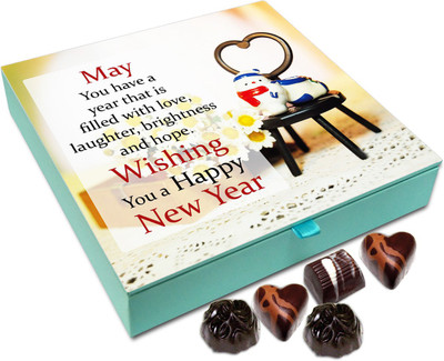 

Chocholik New Year Chocolate Box - May You Have A New Year Filled With Love Laughter And Brightness Chocolate Box - 9pc Truffles(108 g)