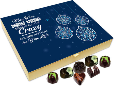 

Chocholik New Year Chocolate Box - May This New Year Brings All The Crazy Colors And Fun In Your Life Chocolate Box - 20pc Truffles(240 g)