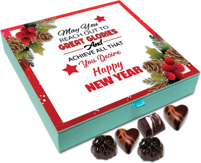 

Chocholik New Year Chocolate Box -May You Reach Out To Great Glories On New Year Chocolate Box - 9pc Truffles(108 g)