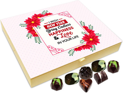 

Chocholik New Year Chocolate Box -I Wish You A New Year Full Of Happiness And Love Chocolate Box - 20pc Truffles(240 g)