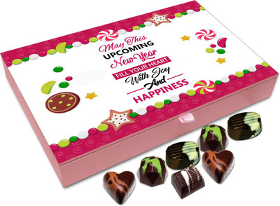 

Chocholik New Year Gift Box - May This Upcoming New Year Fill Your Heart With Joy And Happiness Chocolate Box - 12pc Truffles(144 g)