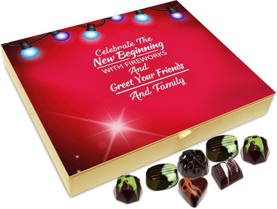 

Chocholik New Year Chocolate Box -Celebrate The New Year With Fireworks And Greet Your Family Chocolate Box - 20pc Truffles(240 g)