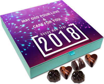

Chocholik New Year Gift Box - May God Pour Love And Care On This New Year Chocolate Box - 9pc Truffles(108 g)