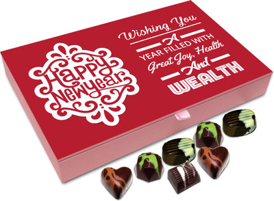 

Chocholik New Year Chocolate Box - Wishing You A New Year Filled With Love Joy And Health Chocolate Box - 12pc Truffles(144 g)