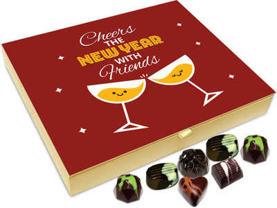 

Chocholik New Year Chocolate Box - Cheers The New Year With Your Best Friends Chocolate Box - 20pc Truffles(240 g)