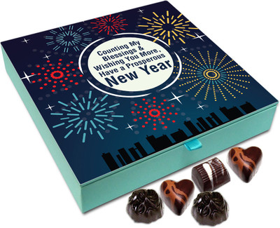 

Chocholik New Year Gift Box - Counting My Blessing And Wishing You More, Have A Prosperous New Year Chocolate Box - 9pc Truffles(108 g)