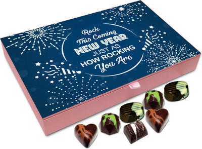 

Chocholik New Year Chocolate Box - May This New Year Be As Rocking As You Are Chocolate Box - 12pc Truffles(144 g)
