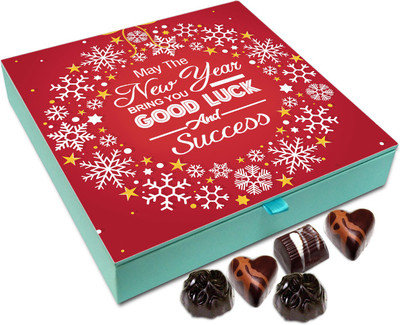

Chocholik New Year Chocolate Box - May This New Year Bring Good Luck And Success Chocolate Box - 9pc Truffles(108 g)