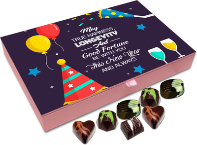 

Chocholik New Year Chocolate Box - May True Happiness Be With You This New Year Chocolate Box - 12pc Truffles(144 g)