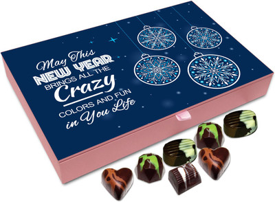 

Chocholik New Year Chocolate Box - May This New Year Brings All The Crazy Colors And Fun In Your Life Chocolate Box - 12pc Truffles(144 g)
